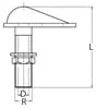 Yacht Steel Wassereinlass mit Aussengewinde, Messing, 3/4"