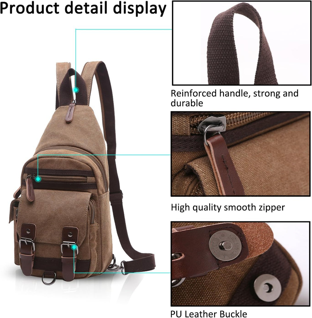 FANDARE Klassische Sling Bag Rucksack Studenten Party Outdoor Multifunktional Umhängetasche Damen/He