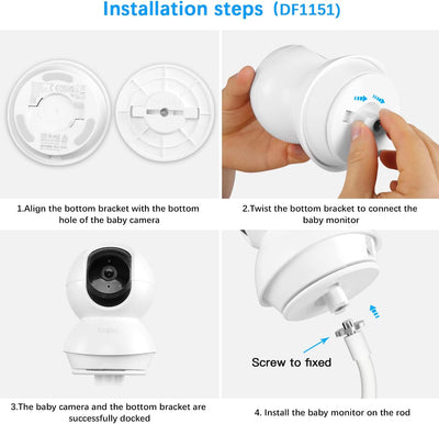 TIUIHU Baby Monitor Halterung für TP-Link Tapo C200/C210/C220WLAN IP Kamera Clip Halterung, Clip Hal