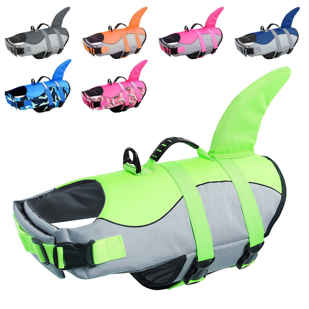 CITÉTOILE Schwimmweste Hunde Hai, Leicht und Sicher für Wassersport, hundeschwimmweste mit Griff und