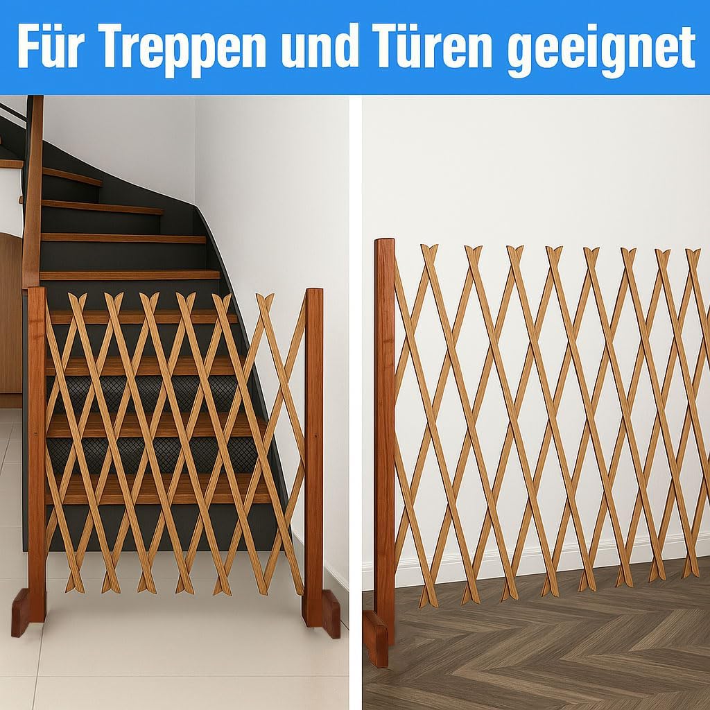 Treppenschutzgitter für Hunde - Absperrgitter Hund - Türschutzgitter - Hundeschutzgitter - Hundebarr