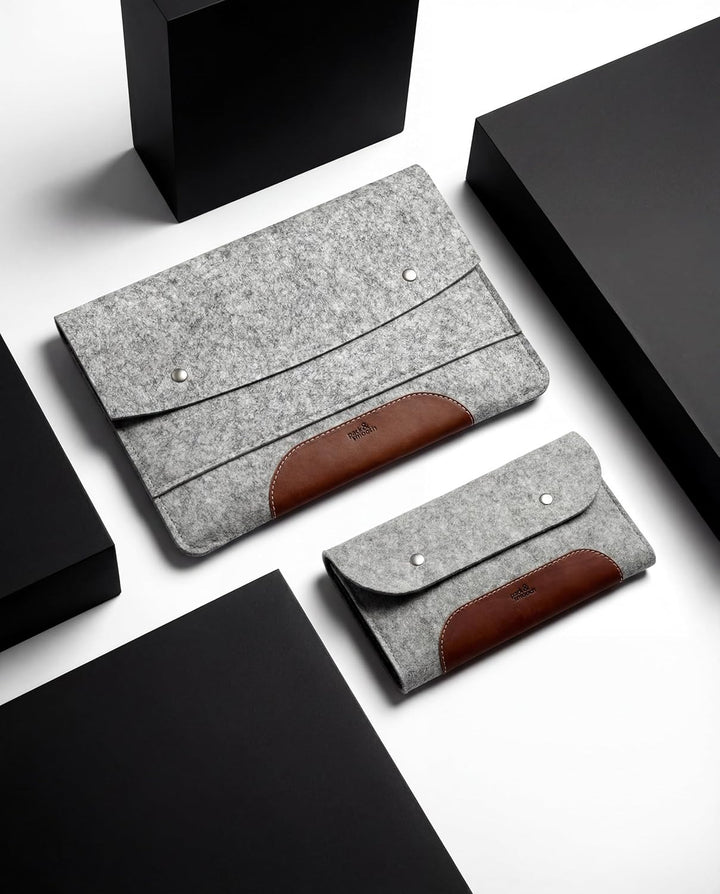 Pack & Smooch Hülle für MacBook Pro 14 (2021-2023) Sleeve Case 100% Wollfilz Und Pflanzlich Gegerbte