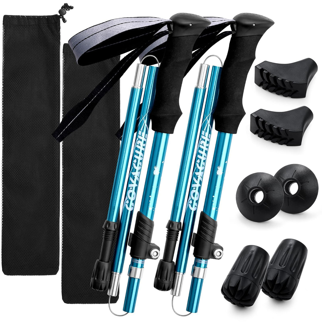 COVACURE Wanderstöcke Nordic Walking Stöcke - 110-130 cm / 100-120 cm Faltbar, Verstellbar, Teleskop