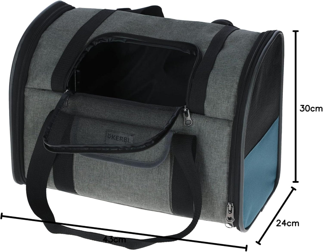 Hunderucksack Vacation 43x24x30cm, grau/blau
