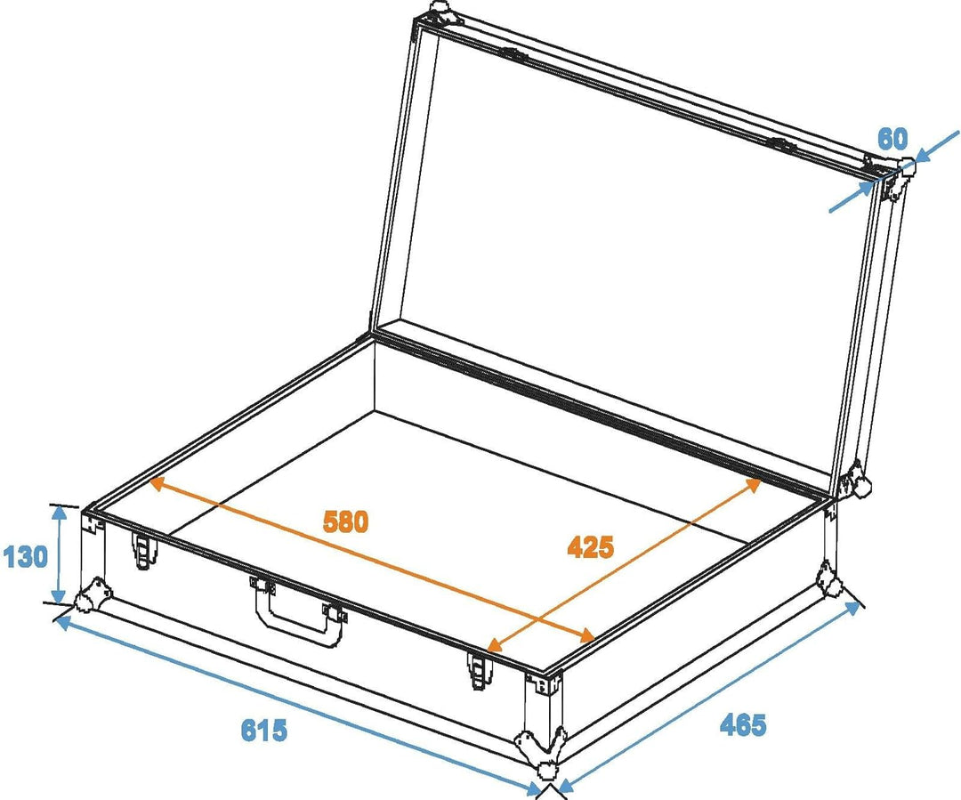 ROADINGER Universal-Koffer-Case FOAM GR-4 schwarz | Flightcase mit flexibler Schaumeinlage und 580 x
