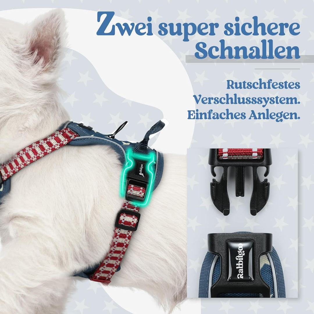 rabbitgoo Hundegeschirr Mittelgrosse Hunde, Anti Zug Geschirr mit Kontrolle, No Pull Verstellbar Hun