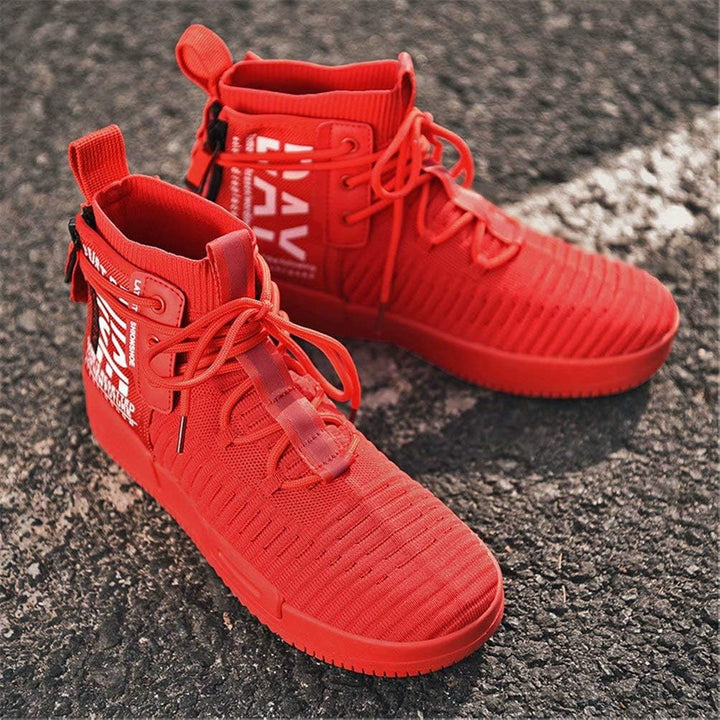 FUSHITON Herren Sportschuhe High Top Turnschuhe Mode Freizeitschuhe Draussen Laufschuhe Sneakers Lei