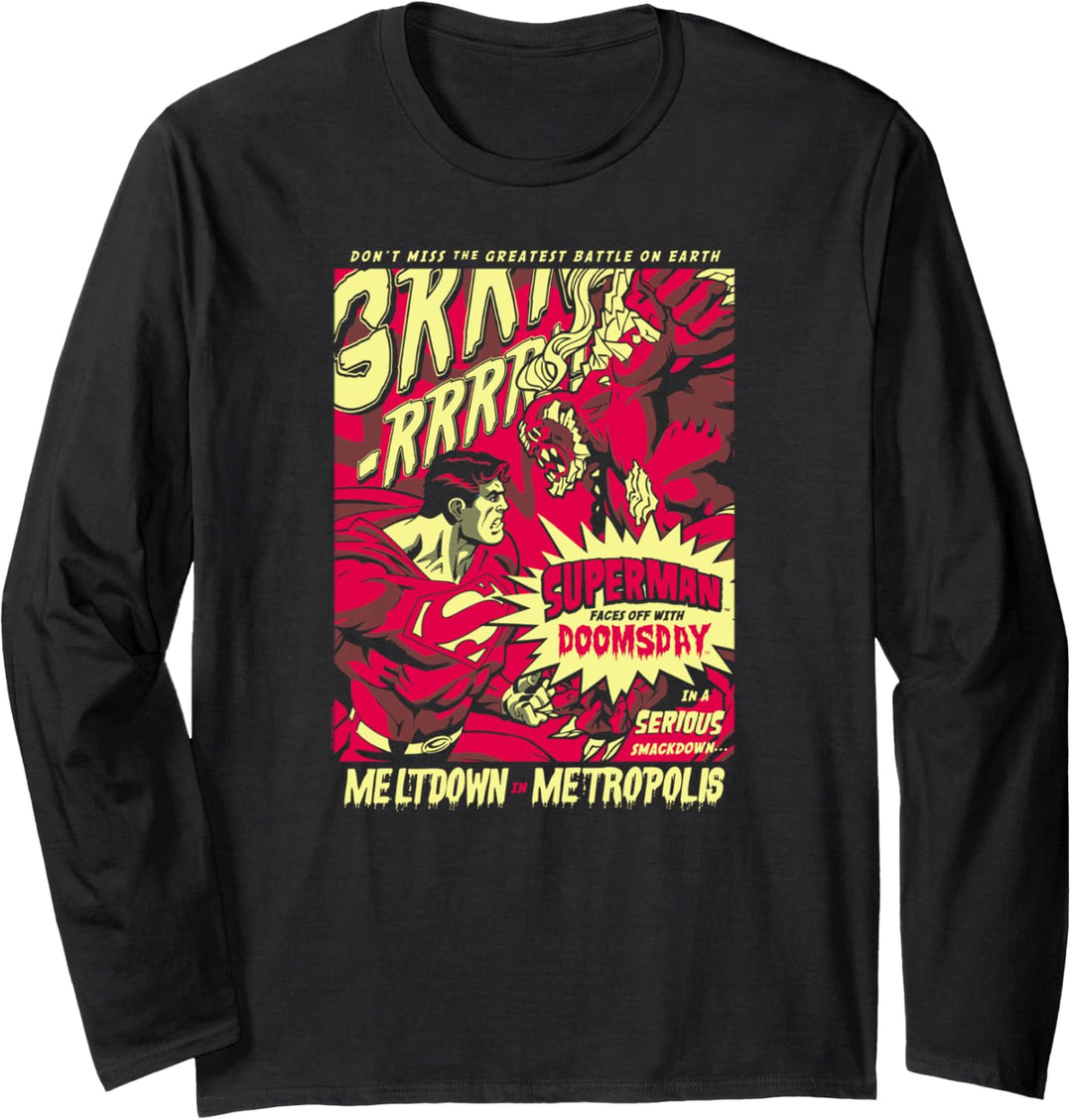 Superman Metropolis Meltdown Langarmshirt
