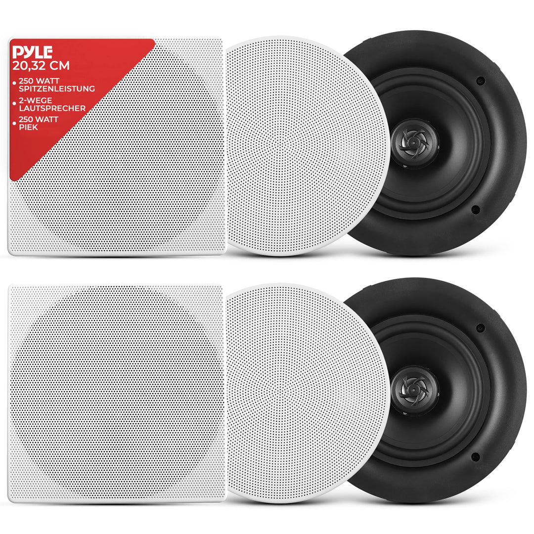 Pyle Deckenlautsprecher - Stereo-Heimkino-Lautsprecher - Wandlautsprecher Unterputz - 8-Zoll-Weiss 2