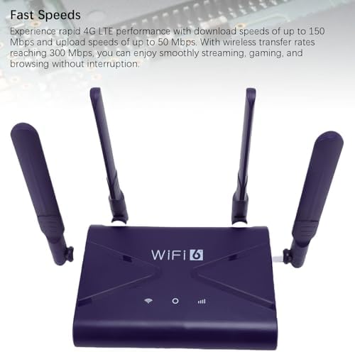 4G Router WiFi6, LTE 300 Mbit/s, SIM-Kartensteckplatz, einfach Einrichtung, Multi-Device, High-Speed