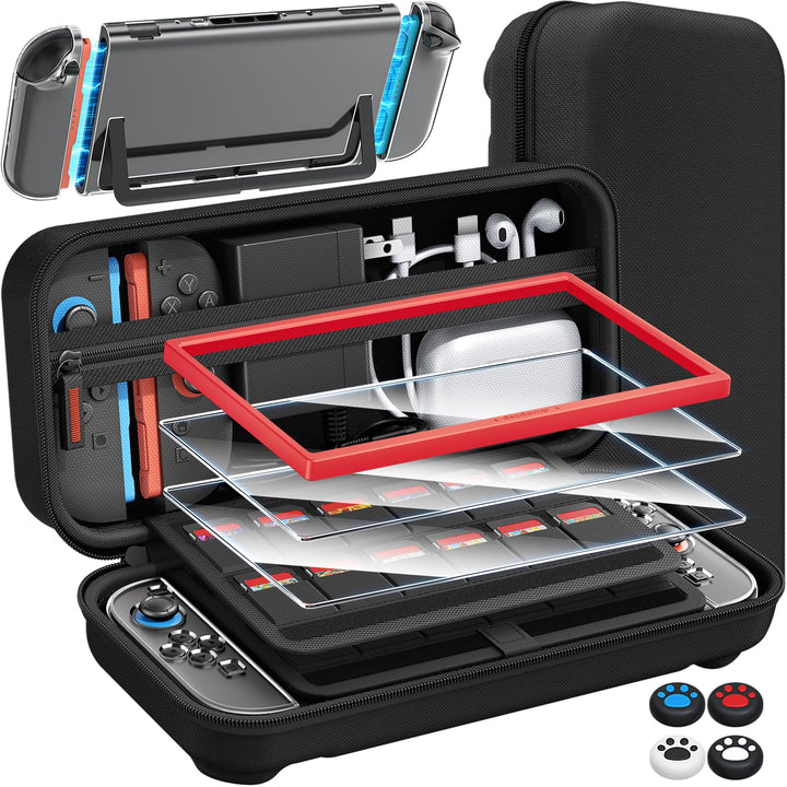 Fenolical 14-in-1-Zubehörset Kompatibel mit Nintendo Switch 2, Tasche Schutzhüllen für Switch 2, Sch