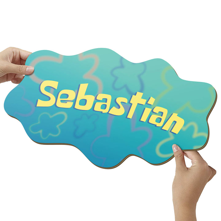 Elbeffekt Schwamm Schild aus Holz- personalisierbares Geschenk - Kinderzimmer Deko - Wohnzimmer Deko