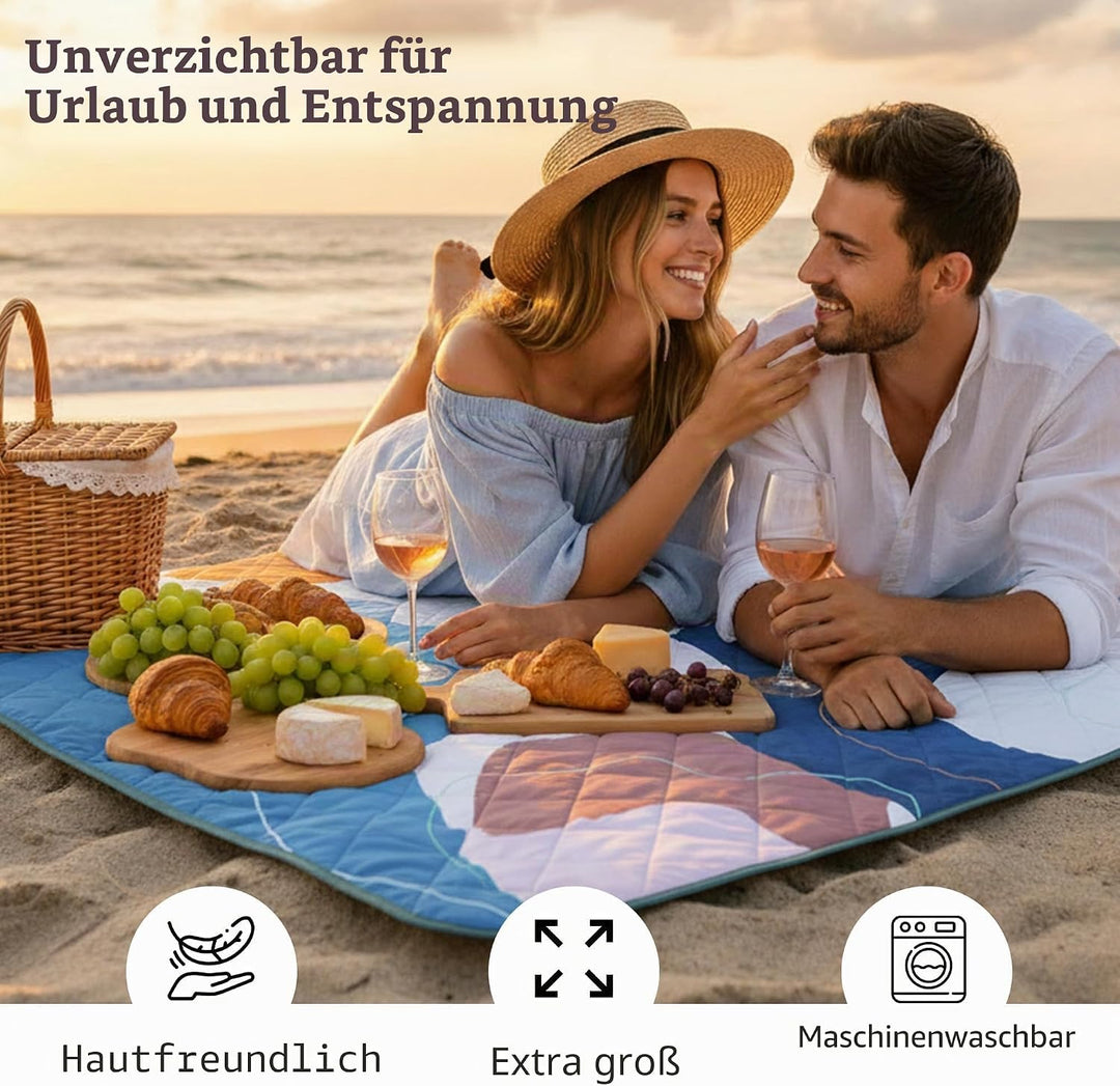 Exclusivo Mezcla wasserdichte Picknickdecke, Waschbare Stranddecke für Camping, Tragbare Outdoor Dec