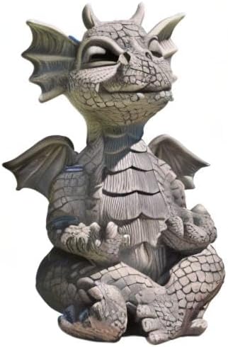 Lewpox Gartendeko Statue, Harz Drachen Statue,Yoga Drache,Glücksdrache,Drache Garten Figur,Ornamente