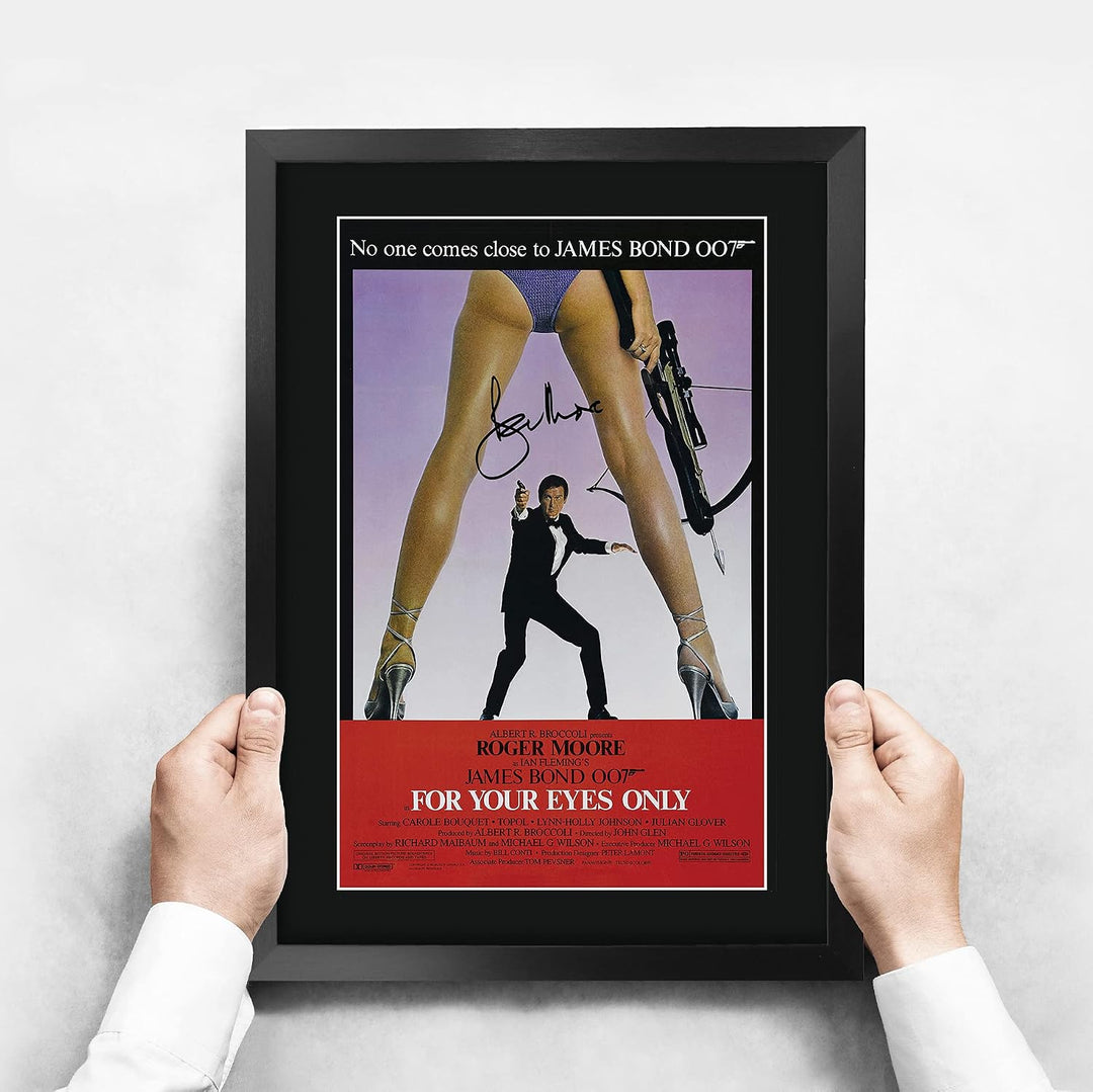 HWC Trading A3 FR James Bond - For Your Eyes Only Movie Poster Roger Moore Signed Geschenk GESTALTET