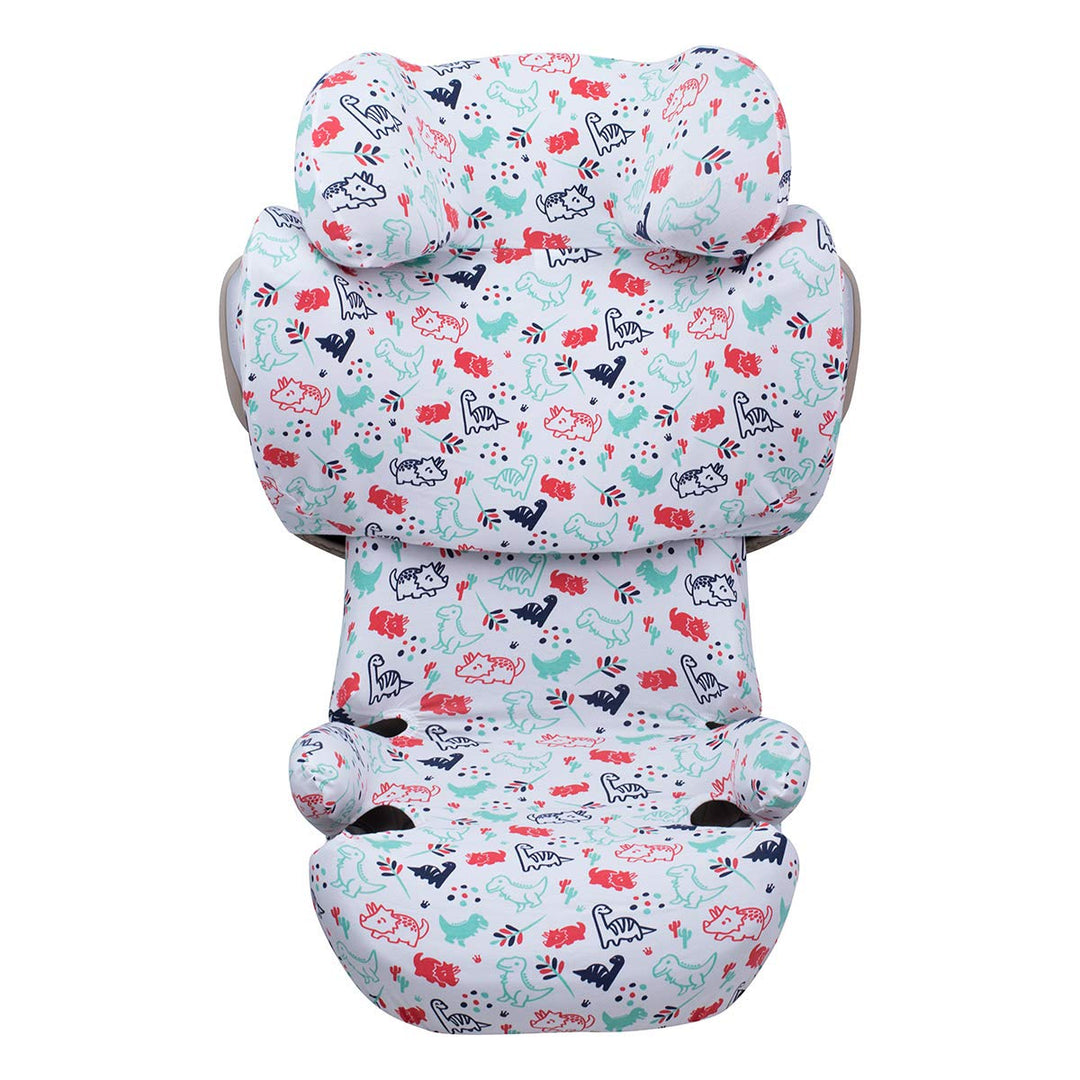 JYOKO Kids Bezug kompatibel mit Cybex Solution Q2 Fix, Q3, Cybex Z Fix, Gb Elian (Dino Party), DINO