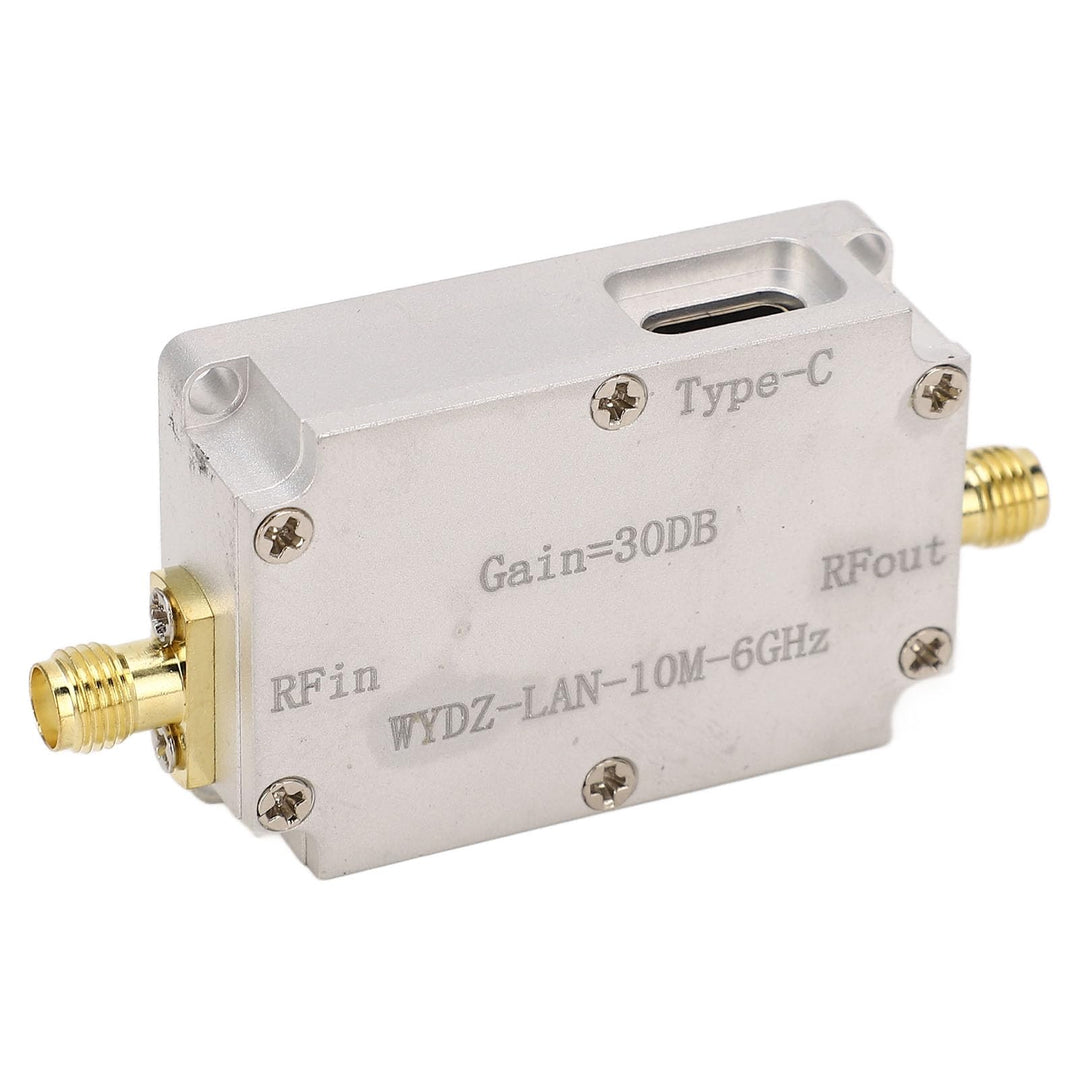 HF-Breitbandverstärker, Rauscharmer 30-dB-Hochverstärkungsverstärker LNA 10 M-6 GHz, SMA-Buchse, DC