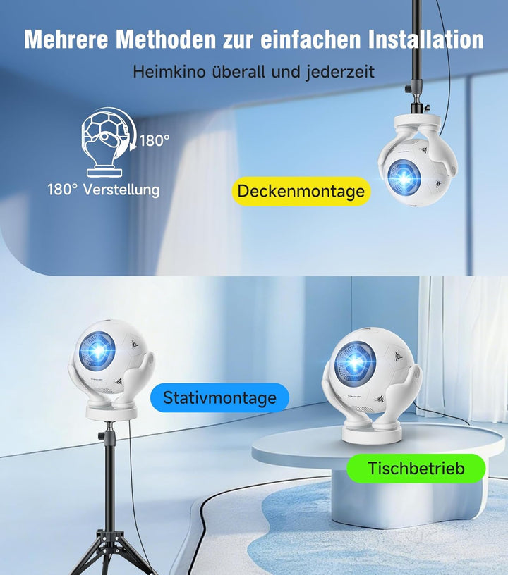 Magcubic Mini Beamer 4K mit Native 1080P Full HD & 400 ANSI Lumen, Android 14 Portable Projektor ide
