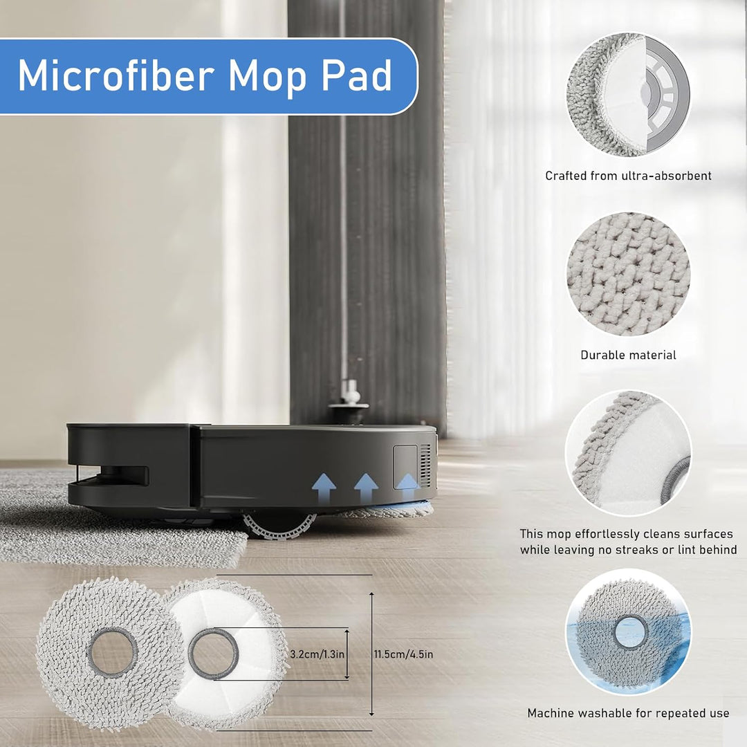 Zubehör Set für ECOVACS DEEBOT X5 Omni / X5 Pro Staubsauger Ersatzteil, Hauptbürste,4 Wischtücher,3