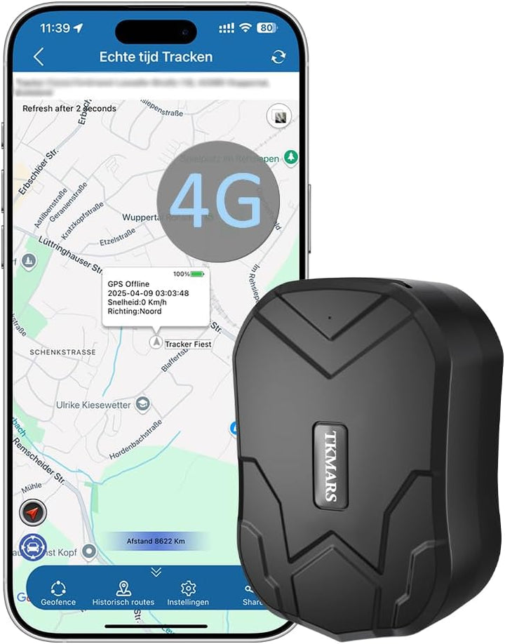 TKMARS TK905B 4G GPS Gerät, Diebstahlschutz Mehrere Alarme Tracker mit Echtzeit Ortung, 10000mah-Akk