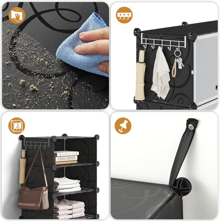 Mondeer Schuhregal, Kunststoff Schuhschrank, Modulares Schuhaufbewahrung mit Tür, Staub- und Wassera