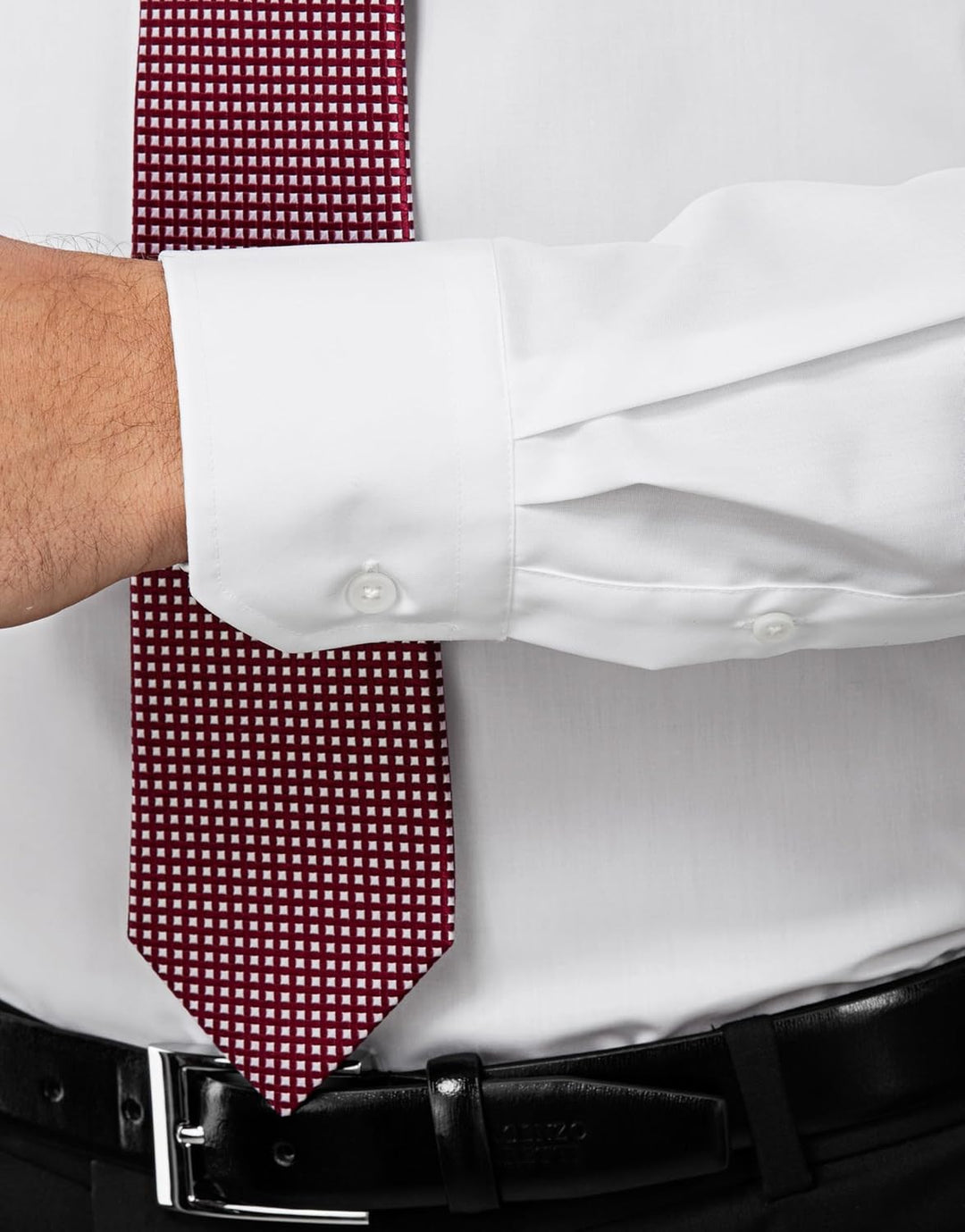 Vincenzo Boretti Herren Hemd bügelfrei 100% Baumwolle Slim-fit Uni-Farben 43-44 7-weiss, 43-44 7-wei