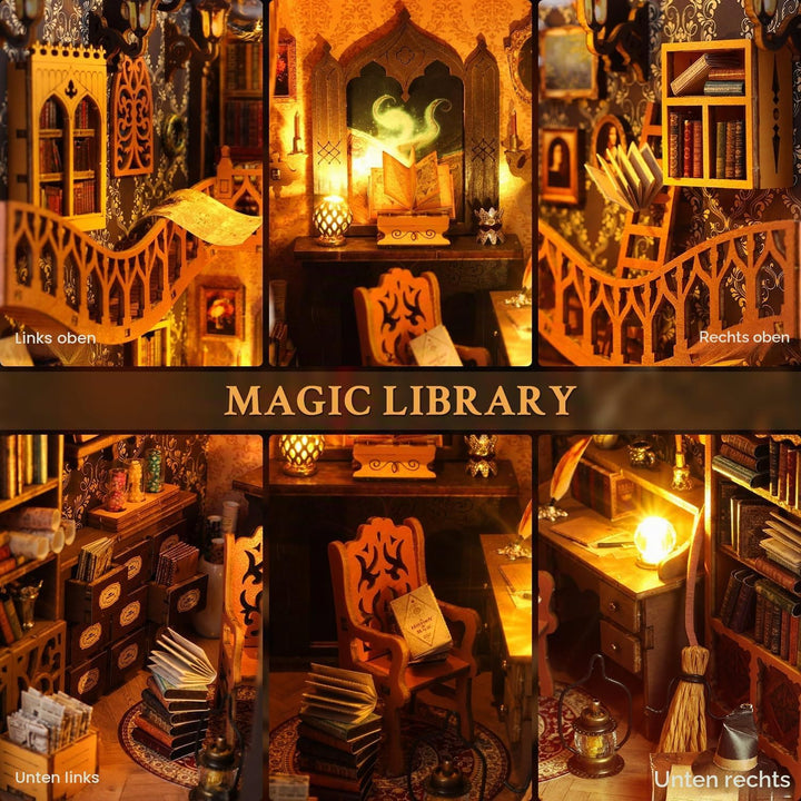 DIY Magical World Book Nook Kit & Dollhouse Craft Kits für Erwachsene DIY Miniature House mit Licht,