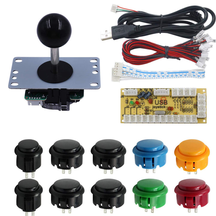 SJJX DIY Arcade Game Button and Joystick Controller Kit for Rapsberry Pi and Windows,5 Pin Joystick