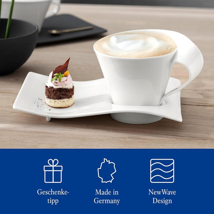 Villeroy &amp; Boch – NewWave Caffè Cappuccino Set 8-teilig für 4 Personen, Kaffeeservice weiss, Capucci