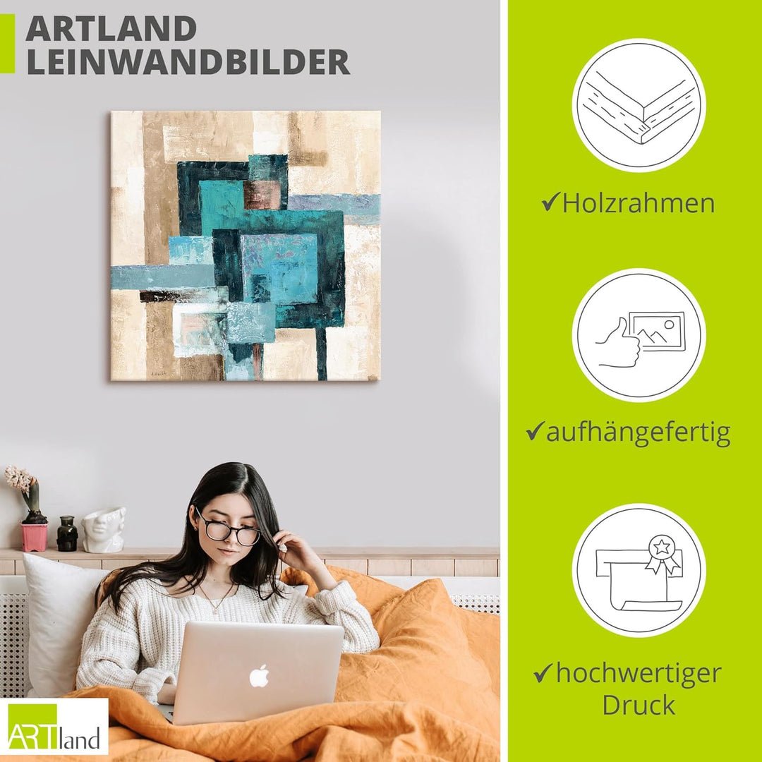 ARTland Leinwandbilder Wandbild Bild auf Leinwand 50x50 cm Quadratisch Modern Abstrakte Bilder Muste