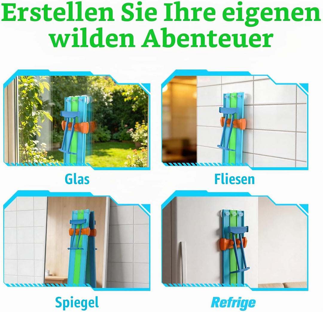 ACELIFE Flexible Autorennbahnen, 4.5M Autorennbahn Inklusive 6 Autos Tragbare Dreispurige Rennstreck