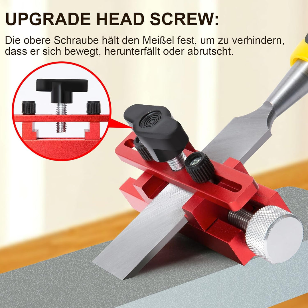 Schleifhilfe Stechbeitel,Upgrade Stemmeisen Schärfen,Schärfhalter Schärfhilfe für Holzwerkzeug Schär