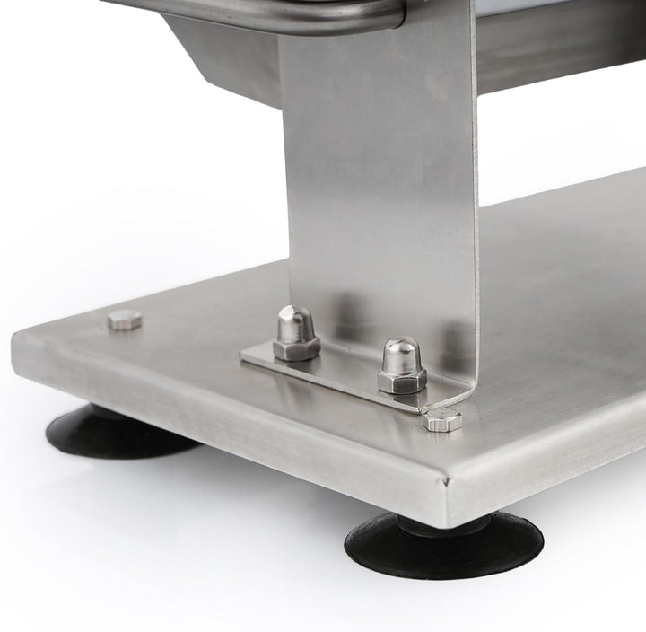 Mahlzeit Edelstahl Currywurstschneider für 18 mm Scheiben | 10 extra scharfe Messer mit Wellenschlif