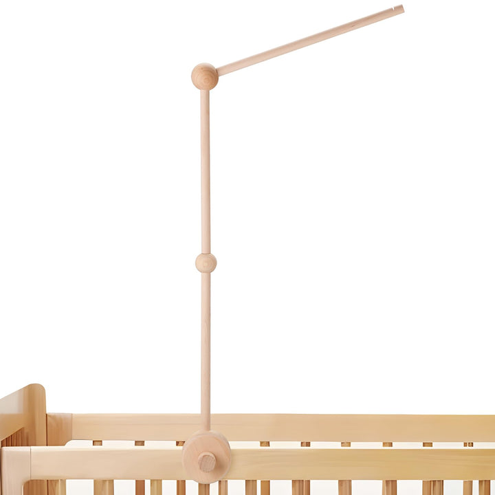 PandaEar Mobile Halterung aus Holz für Babybett & Wickeltisch – Mobile Arm aus Buchenholz mit rutsch