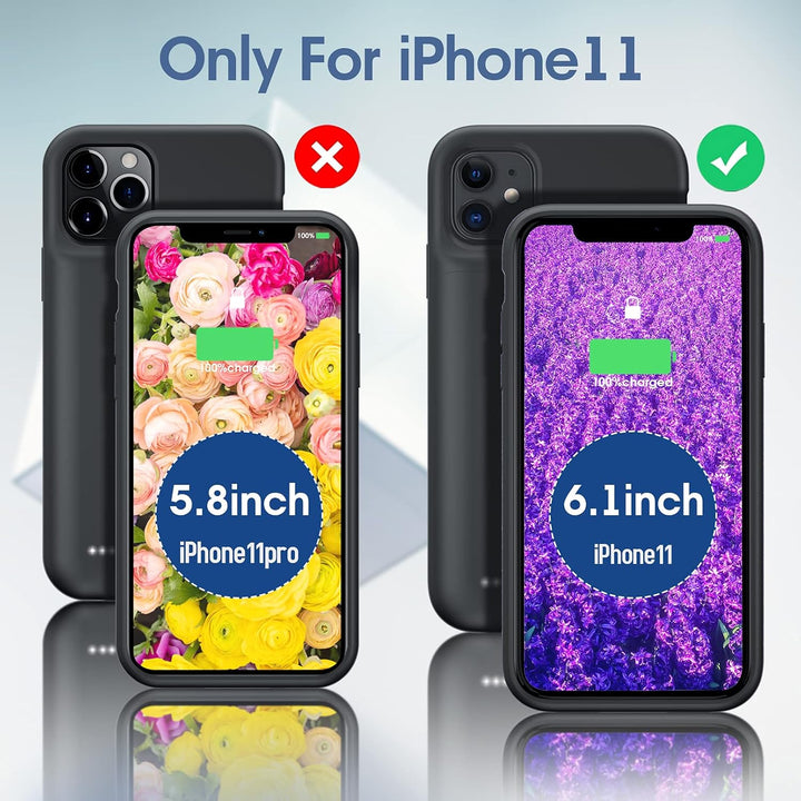 HUOBAO Akkutasche für iPhone 11, [5000mAh] Zusatzladungstasche für iPhone, schützende tragbare Power