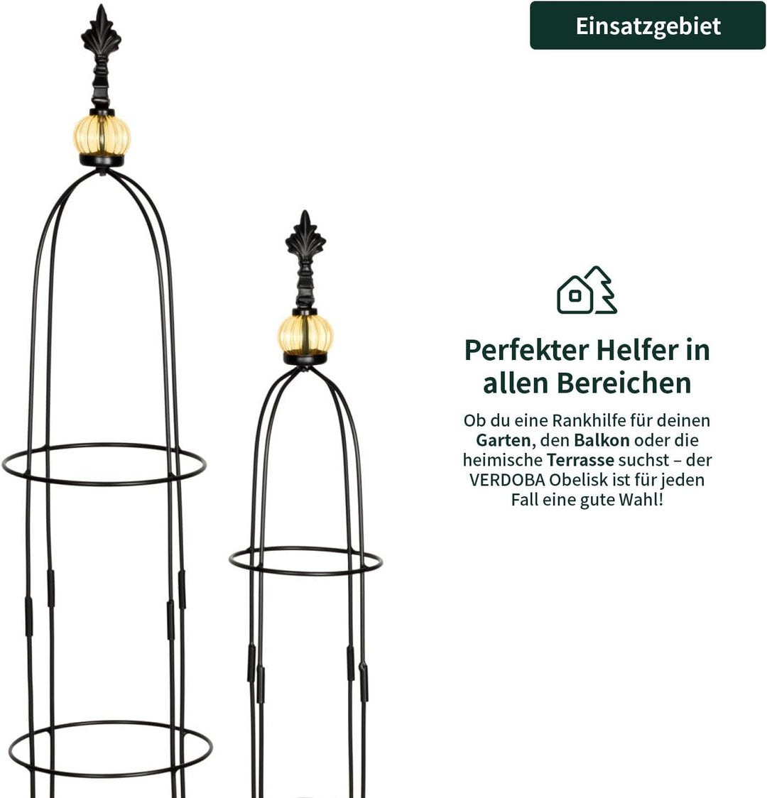 VERDOBA Obelisk Rankhilfe Metall - 2er-Set Rankenhilfe für Pflanzen - freistehende Rankhilfe Gitter