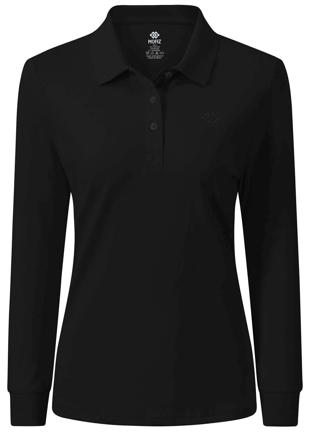 AjezMax Damen Poloshirt Baumwolle Golf Wintershirt Langarm Oberteile Sports Training Polo mit Kragen
