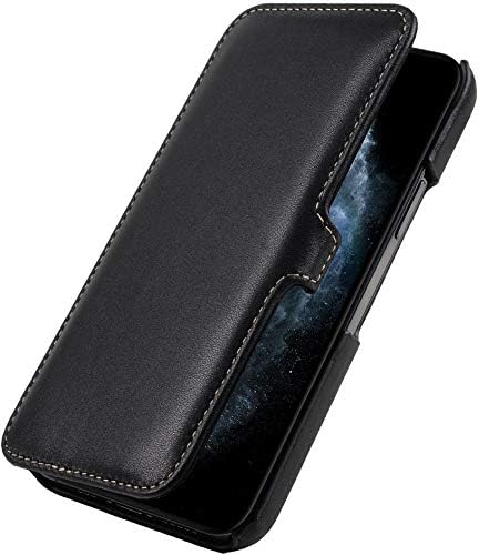 STILGUT Book Case kompatibel mit iPhone 12 Pro Max (6.7“) Hülle aus Leder mit Clip-Verschluss, Klapp