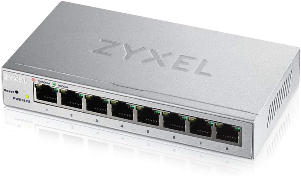 Zyxel 8-Port Gigabit Web Managed Switch, Lifetime Garantie [GS1200-8], 8-Port