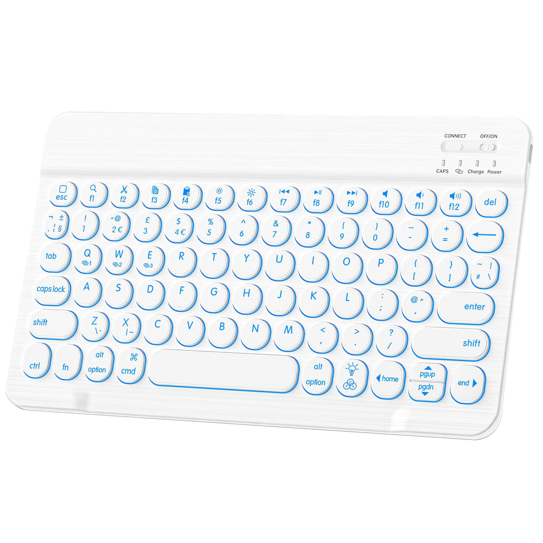 HUOBAO Kabellose Bluetooth-Tastatur, Multi-Geräte-Tastatur mit Hintergrundbeleuchtung für iPad, iPho