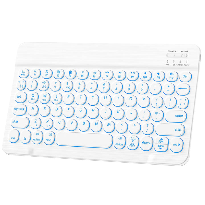 HUOBAO Kabellose Bluetooth-Tastatur, Multi-Geräte-Tastatur mit Hintergrundbeleuchtung für iPad, iPho