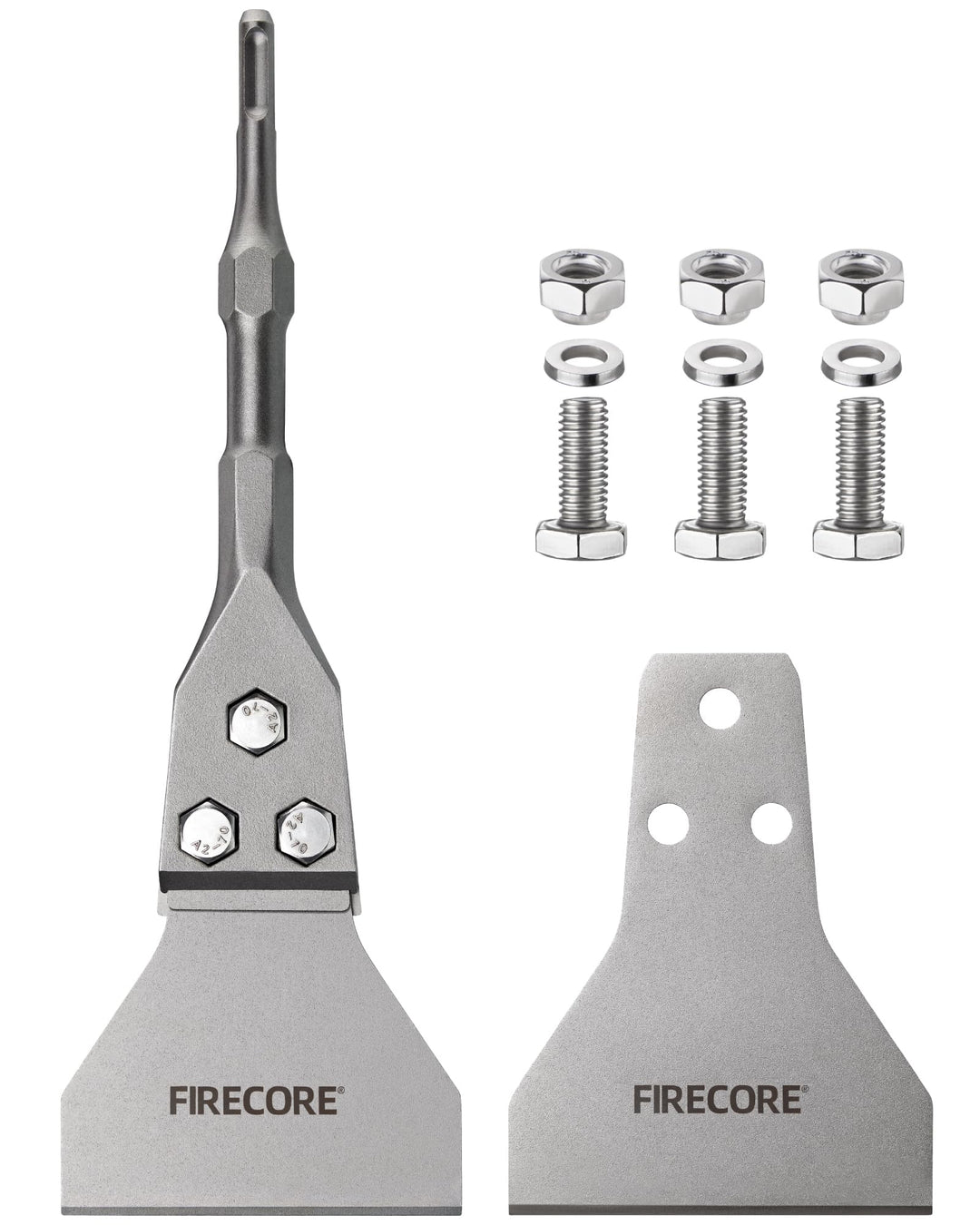 Firecore SDS Plus Bodenschaber-Set 300 mm x 100 mm, Meisselbits für SDS Plus Hammer – Inklusive Ersa