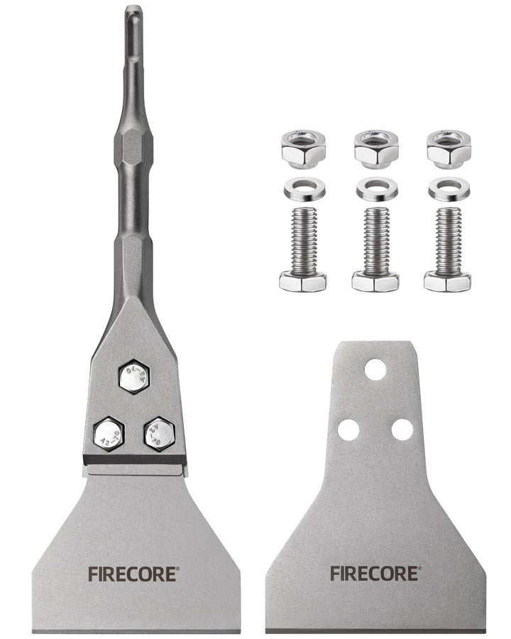 Firecore SDS Plus Bodenschaber-Set 300 mm x 100 mm, Meisselbits für SDS Plus Hammer – Inklusive Ersa