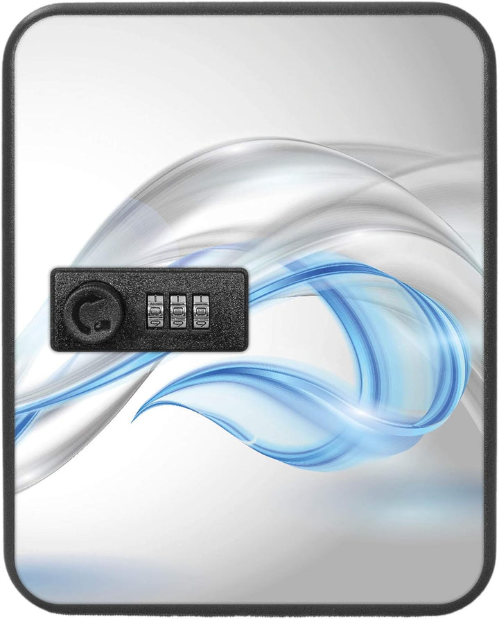 banjado® Burg-Wächter® abschliessbarer Schlüsselkasten mit Motiv Blauer Schleier für 20 Schlüssel -