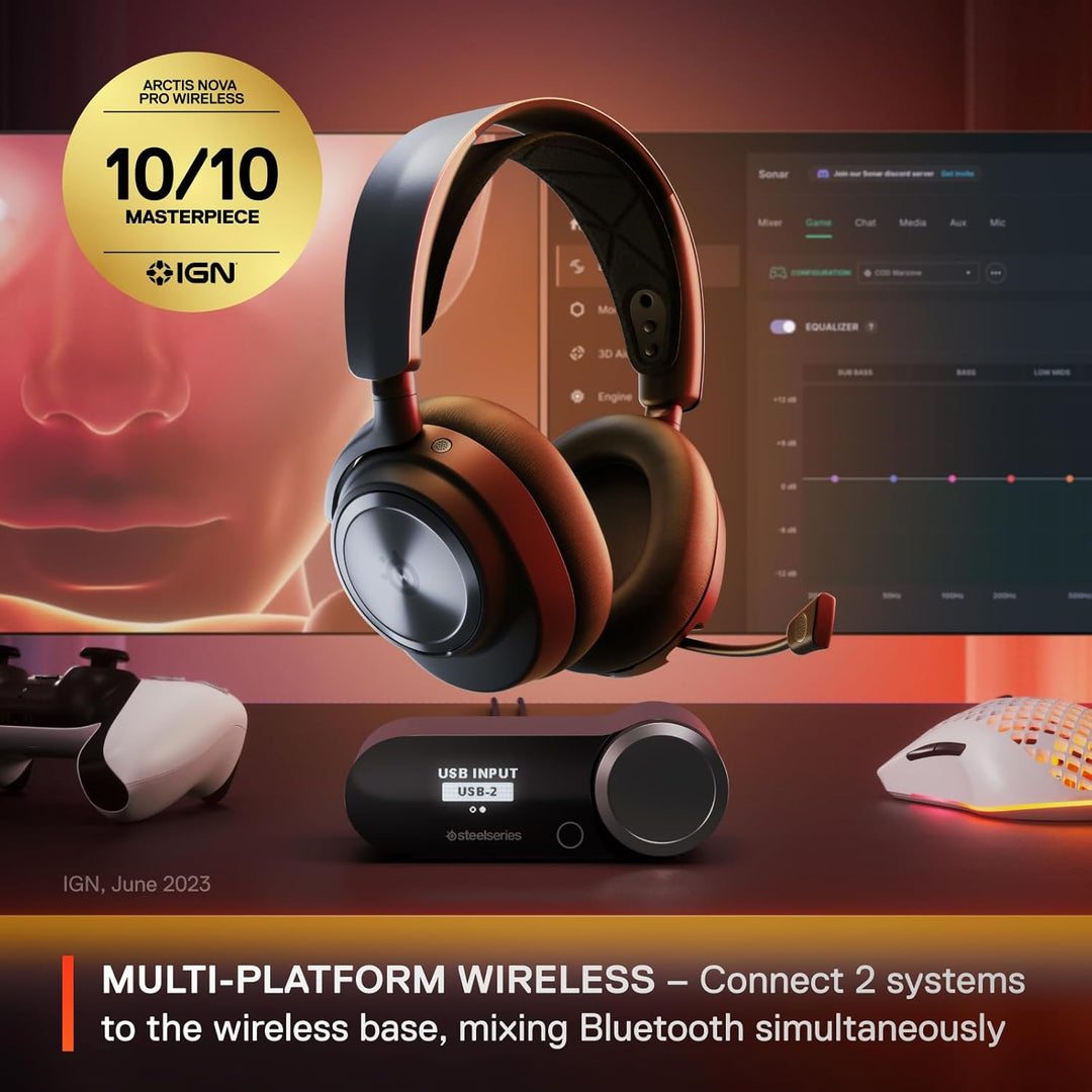 SteelSeries Arctis Nova Pro Wireless - Multi-System Gaming-Headset – Hi-Fi-Treiber – Active Noise Ca