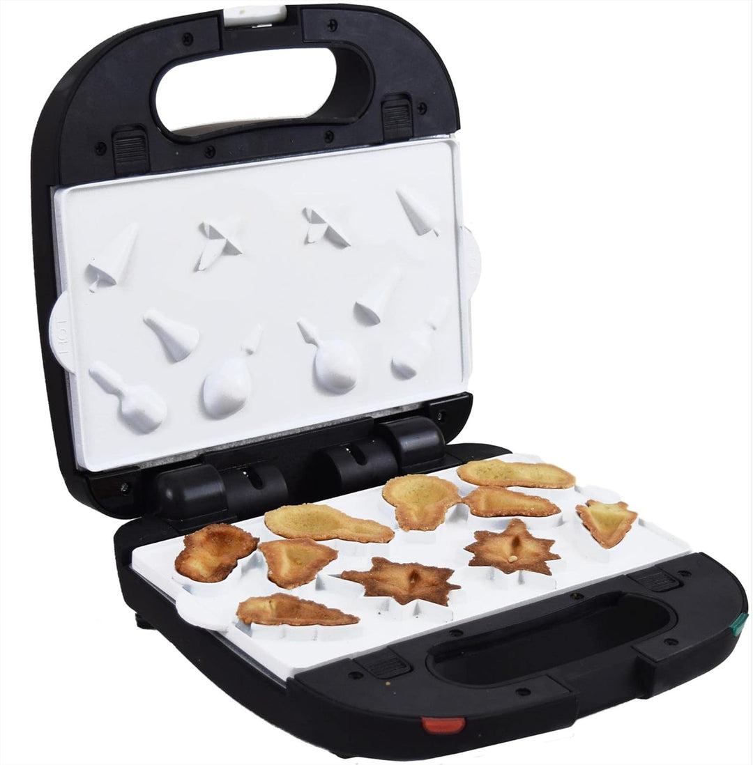Syntrox Weihnachtsmotiv Kombigerät mit Wechselplatten SM-1500W Perom, Antihaftbeschichtet, Edelstahl