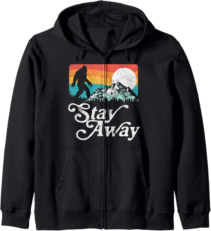 Stay Away! Funny Bigfoot Mountains 80's Vintage Nature Kapuzenjacke