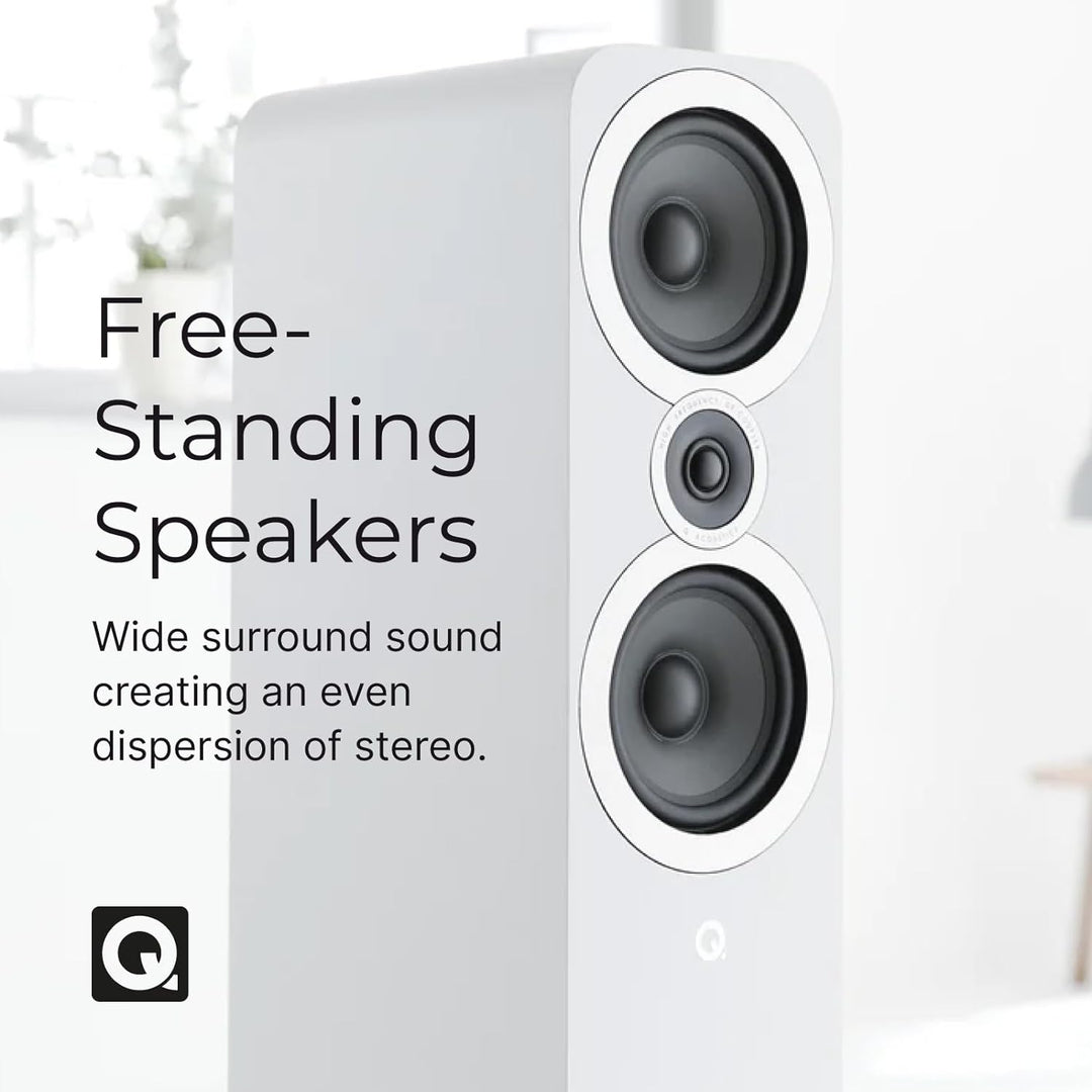 Q ACOUSTICS 3050i Standlautsprecher Paar Arctic White - 2-Wege-Reflexgehäuse, Bass-Treiber 2 x 165 m