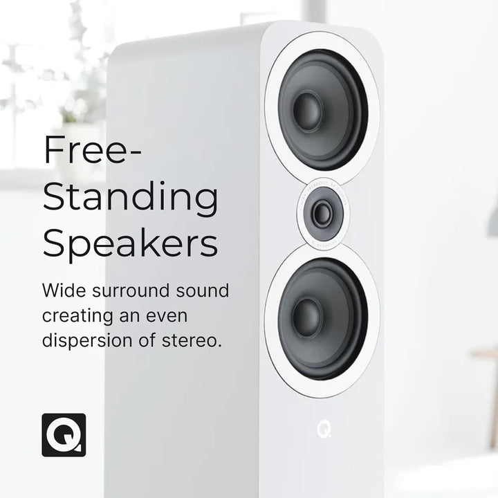 Q ACOUSTICS 3050i Standlautsprecher Paar Arctic White - 2-Wege-Reflexgehäuse, Bass-Treiber 2 x 165 m