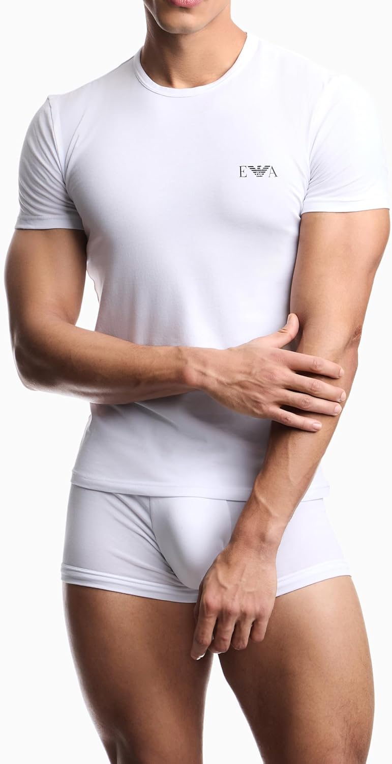 Emporio Armani Herren Emporio Armani Underwear 2-Pack T-Shirt Core Logoband Shirt (2er Pack) S Weiss
